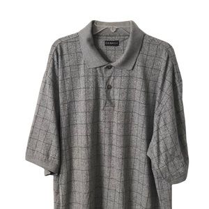 George Mens gray and black striped shortsleeved polo shirt. Size XL